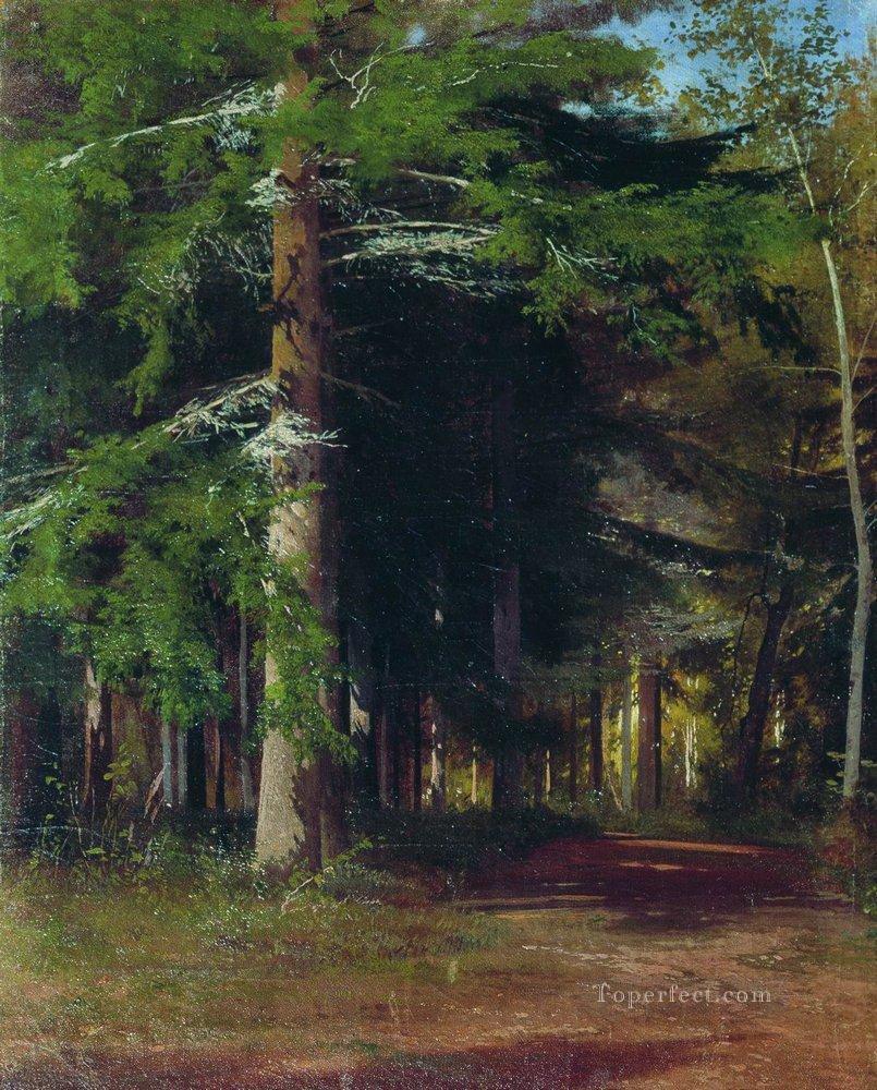 study for the painting chopping wood 1867 classical landscape Ivan Ivanovich forest Oil Paintings
